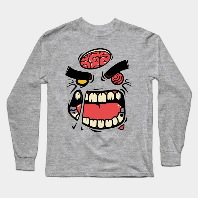 Angry Zombie Long Sleeve T-Shirt by mankeeboi